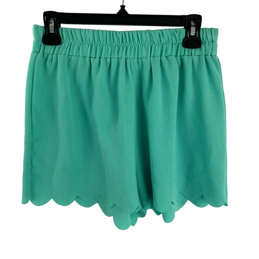 Vintage Body Central Scallop Shorts Womens‎ Size M Green High Waist Beach Casual